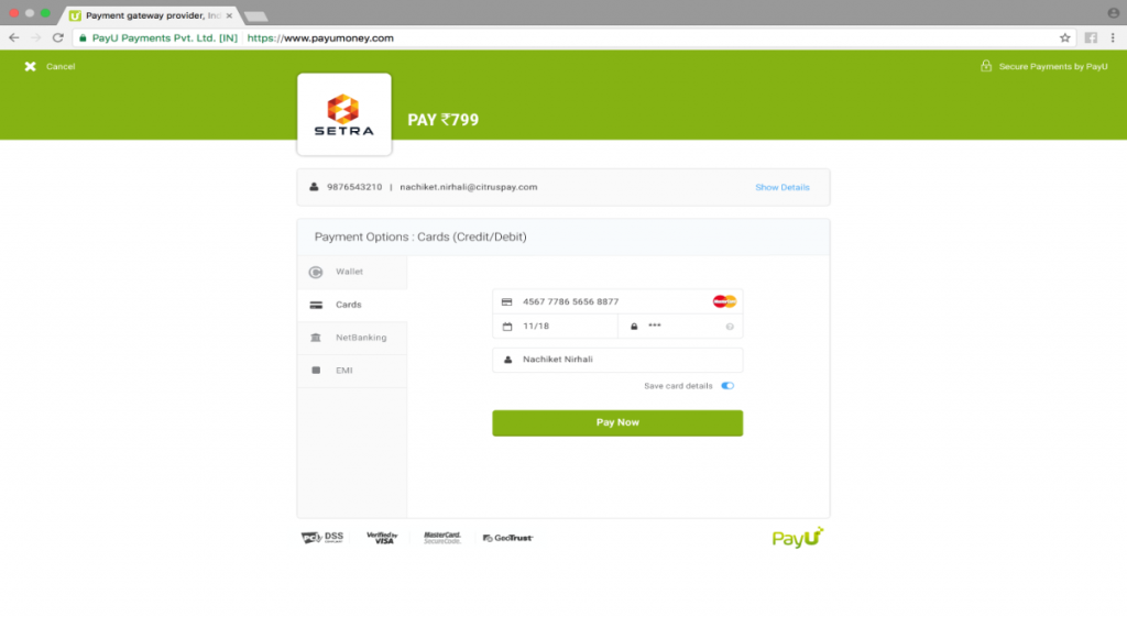 payment gateway tabs